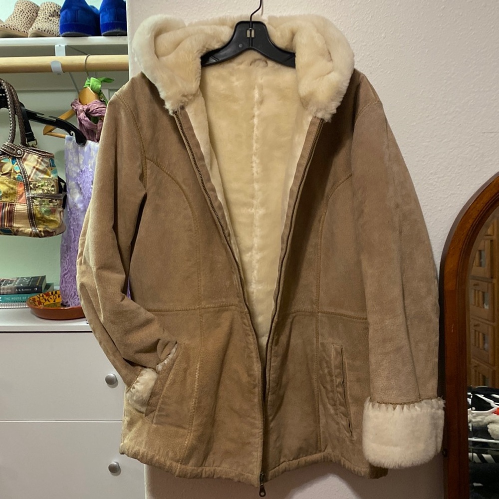Wilson Leather Vintage Fur Lined Suede Coat